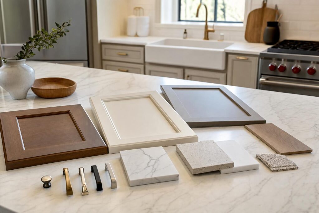 Kitchen cabinet refacing Freehold design samples and hardware options