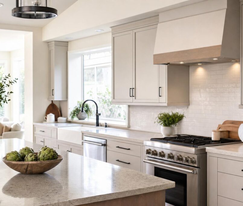 Refacing cabinets and countertops in a complete kitchen update