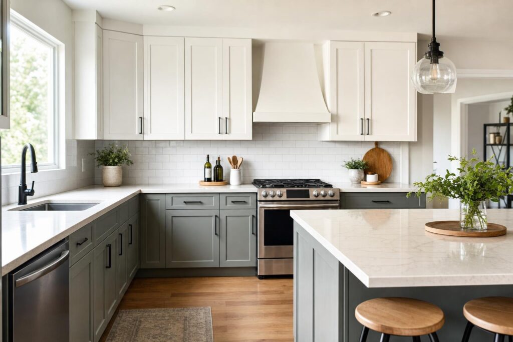 Refacing cabinets and countertops in a modern New Jersey kitchen
